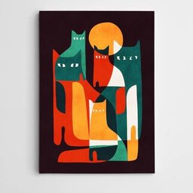 Dekolata Kediler Modern Sanat 85x120 cm Kanvas Tablo