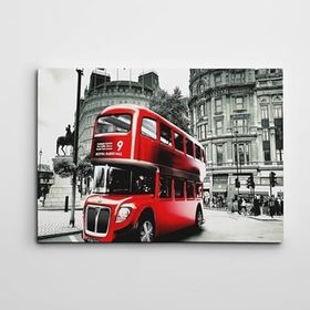 Dekolata Kırmızı Otobüs 40x60 cm Kanvas Tablo
