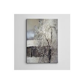 Dekolata Kış Ağaç ve Baraka Mini 50x70 cm Kanvas Tablo