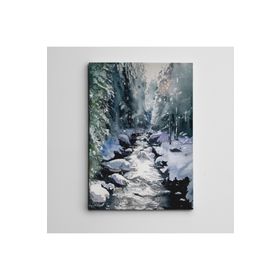 Dekolata Kış ve Dere 60x85 cm Kanvas Tablo