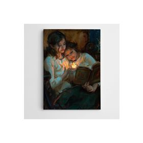 Dekolata Kitap Okuyan Çocuklar 100x140 cm Kanvas Tablo