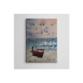 Dekolata Kıyıda Tekne Mini 100x140 cm Kanvas Tablo