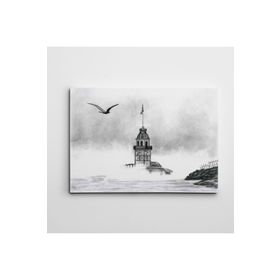 Dekolata Kız Kulesi ve Martı 60x85 cm Kanvas Tablo