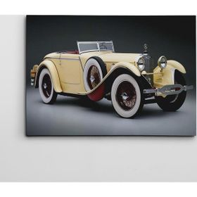 Dekolata Klasik Sarı Araba Retro 50x70 cm Kanvas Tablo