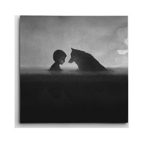 Dekolata Kurt ve Çocuk Kare 50x50 cm Kanvas Tablo