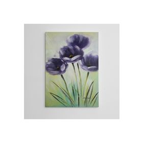 Dekolata Mor Çiçekler Yağlıboya Reprodüksiyon 85x120 cm Kanvas Tablo