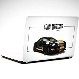 Dekolata Mustang Siyah 25x19 cm Laptop Sticker