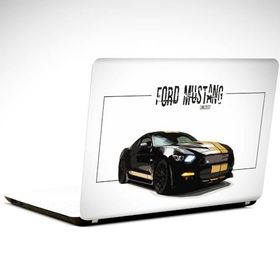 Dekolata Mustang Siyah 39x27 cm Laptop Sticker