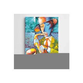 Dekolata Müzisyen Saksafon Modern Sanat 70x100 cm Kanvas Tablo