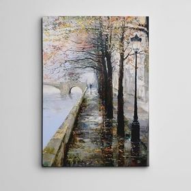 Dekolata Nehir Yol ve Yağmur Mini 100x140 cm Kanvas Tablo