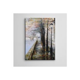 Dekolata Nehir Yol ve Yağmur Mini 30x40 cm Kanvas Tablo