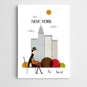 Dekolata New York Çizim 25x35 cm Kanvas Tablo