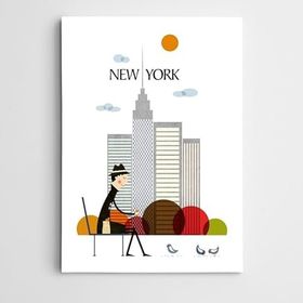 Dekolata New York Çizim 60x85 cm Kanvas Tablo