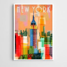 Dekolata New York Renkli 20x30 cm Kanvas Tablo