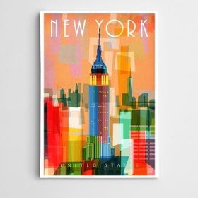 Dekolata New York Renkli 85x120 cm Kanvas Tablo