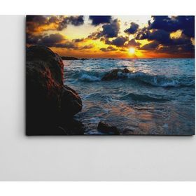 Dekolata Okyanus ve Gün Batımı 40x60 cm Kanvas Tablo