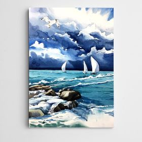 Dekolata Okyanus ve Sahil 20x30 cm Kanvas Tablo
