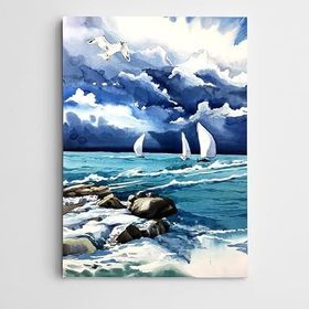 Dekolata Okyanus ve Sahil 60x85 cm Kanvas Tablo