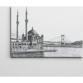 Dekolata Ortaköy Siyah Beyaz 30x40 cm Kanvas Tablo