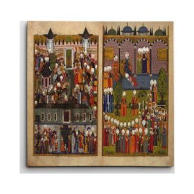 Dekolata Osmanlı Minyatür 50x70 cm Kanvas Tablo