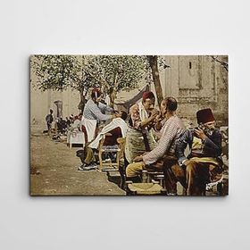 Dekolata Osmanlı Sakal Traşı 25x35 cm Kanvas Tablo