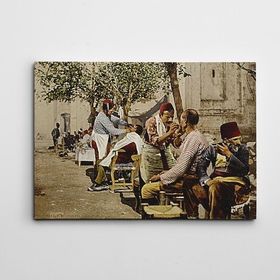 Dekolata Osmanlı Sakal Traşı 35x50 cm Kanvas Tablo