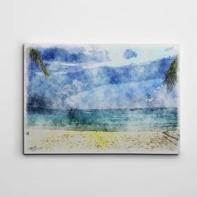 Dekolata Palmiyeler ve Deniz 20x30 cm Kanvas Tablo