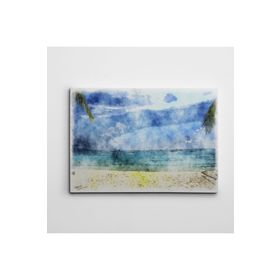Dekolata Palmiyeler ve Deniz 60x85 cm Kanvas Tablo