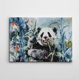 Dekolata Panda Suluboya 30x40 cm Kanvas Tablo