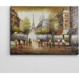 Dekolata Paris Sokakları Yağlıboya Reprodüksiyon 30x40 cm Kanvas Tablo