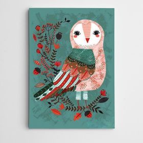 Dekolata Pembe Baykuş 30x40 cm Kanvas Tablo