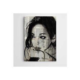 Dekolata Portre Gazete Modern Sanat 40x60 cm Kanvas Tablo