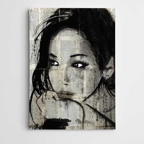 Dekolata Portre Gazete Modern Sanat 40x60 cm Kanvas Tablo