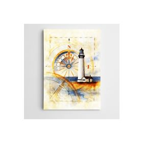 Dekolata Pusula ve Deniz Feneri 100x140 cm Kanvas Tablo