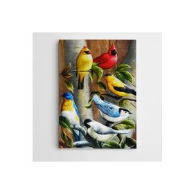 Dekolata Renkler Kuşlar Modern Sanat 70x100 cm Kanvas Tablo