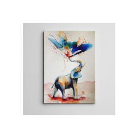 Dekolata Renkler ve Fil Mini 35x50 cm Kanvas Tablo