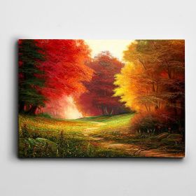 Dekolata Renkli Ağaçlar Ve Orman 50x70 cm Kanvas Tablo
