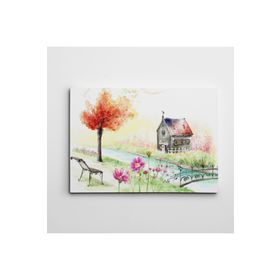 Dekolata Renkli Bahar Suluboya 50x70 cm Kanvas Tablo