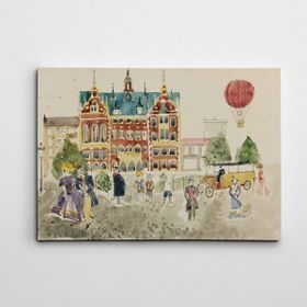 Dekolata Renkli Cadde Suluboya Mini 20x30 cm Kanvas Tablo