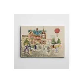 Dekolata Renkli Cadde Suluboya Mini 20x30 cm Kanvas Tablo