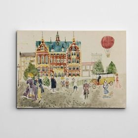 Dekolata Renkli Cadde Suluboya Mini 20x30 cm Kanvas Tablo