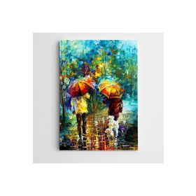 Dekolata Renkli Yağmur Şemsiyeler Ve Sevgililer 70x100 cm Kanvas Tablo