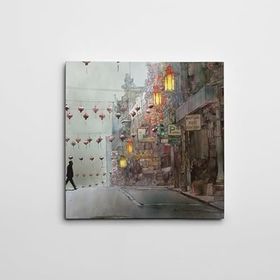 Dekolata Sabah ve Sis Kare 50x50 cm Kanvas Tablo