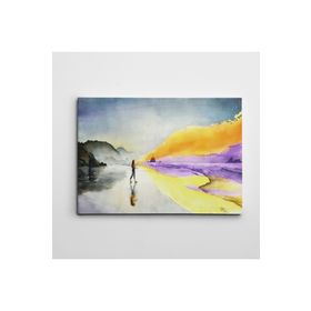 Dekolata Sahil ve Kız Mini 40x60 cm Kanvas Tablo