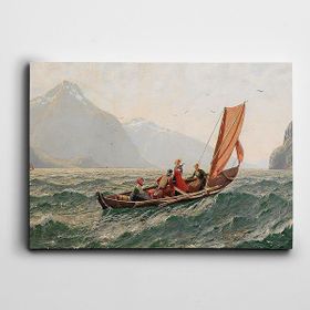 Dekolata Sandalda İnsanlar Ve Deniz 50x70 cm Kanvas Tablo