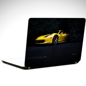 Dekolata Sarı Ferrari 25x19 cm Laptop Sticker