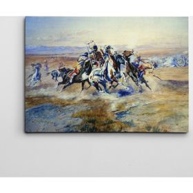 Dekolata Savaş ve Atlar 30x40 cm Kanvas Tablo