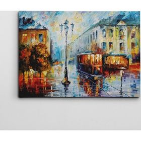 Dekolata Şehir ve Yağmur 40x60 cm Kanvas Tablo
