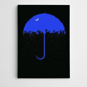 Dekolata Şemsiye ve Gökdelenler Modern Sanat 40x60 cm Kanvas Tablo