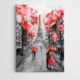 Dekolata Şemsiyeler ve Paris Modern Sanat 70x100 cm Kanvas Tablo